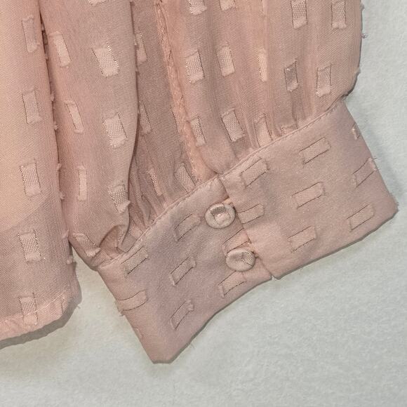 Sharagano Women's Light Pink Sheer Top. Size Medium. - Picture 5 of 8